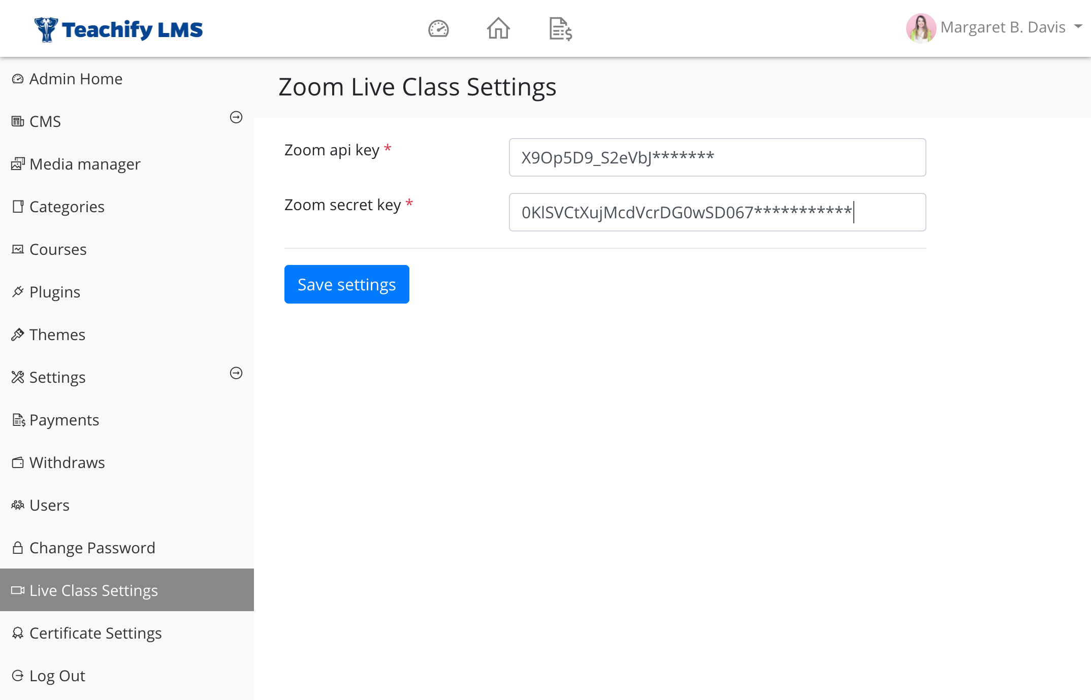 Connect teachify with zoom.us - teachify lms