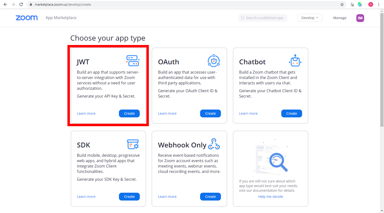 create zoom jwt - teachify lms