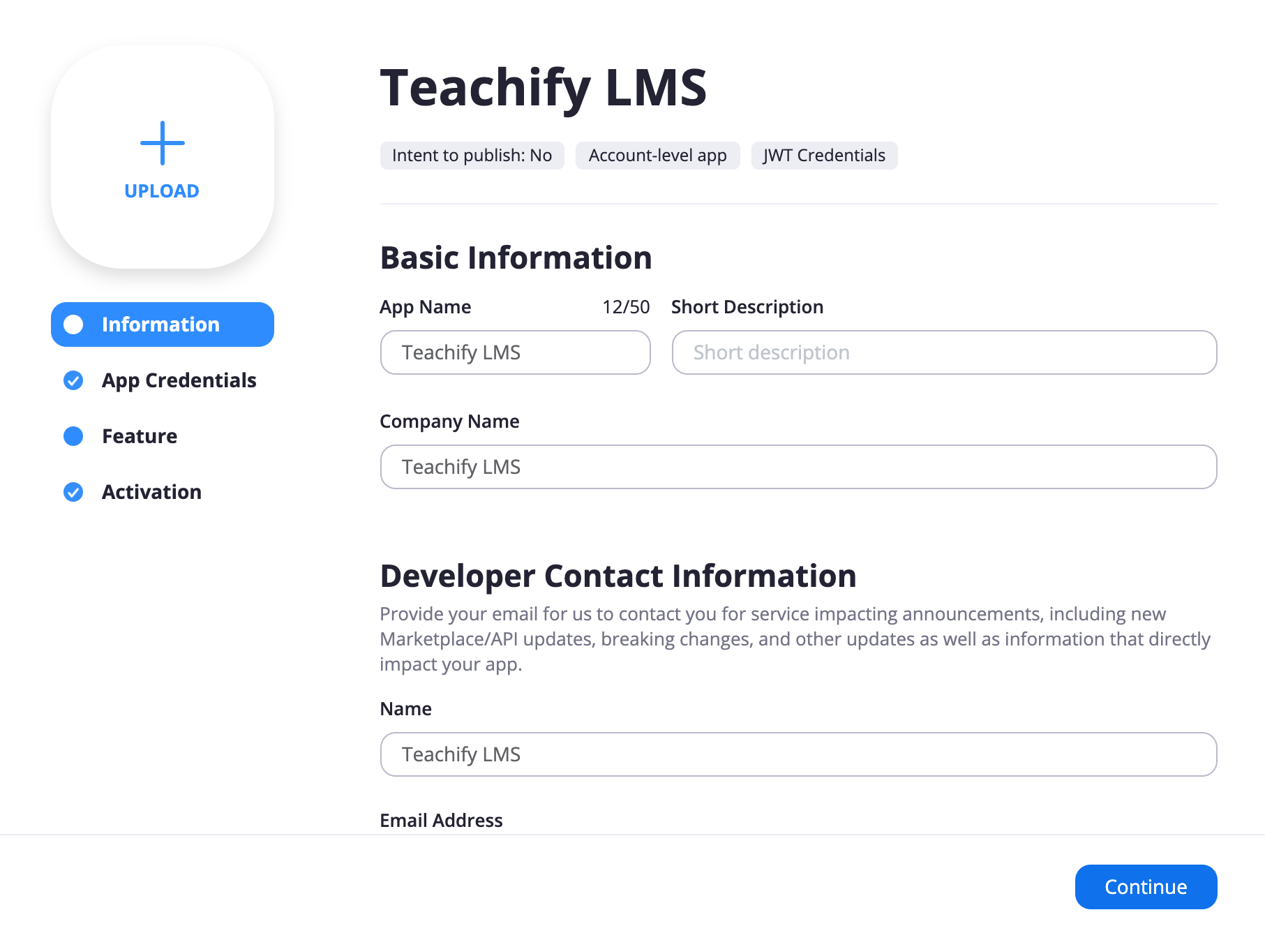 zoom.us app information - teachify lms